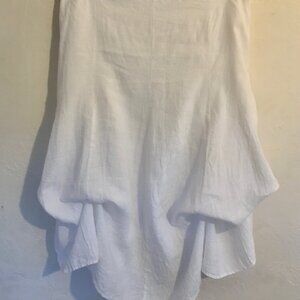 Eileen Fisher 100% Irish Linen White Lagenlook Midi Skirt Size Medium